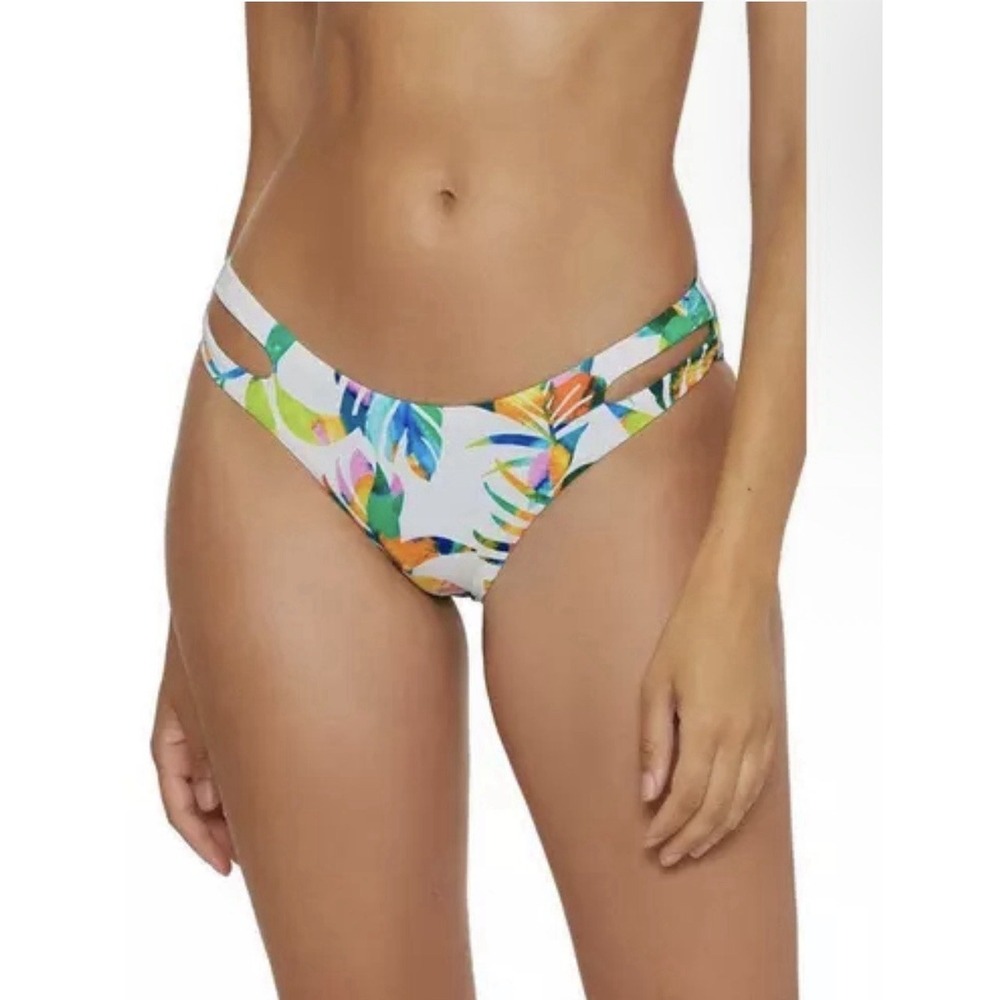 BECCA Women Size Small Isla Verde Hipster Bikini Bottom Multicolor Tropical